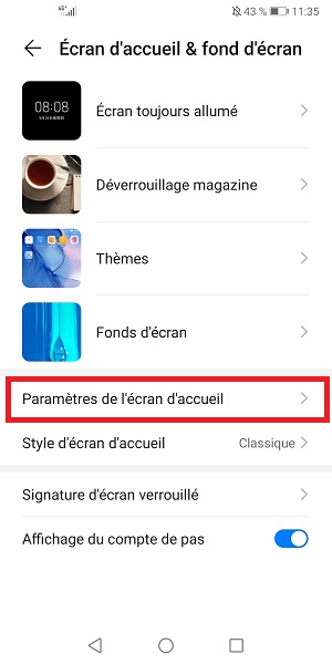 Faire boucler l’écran d’accueil